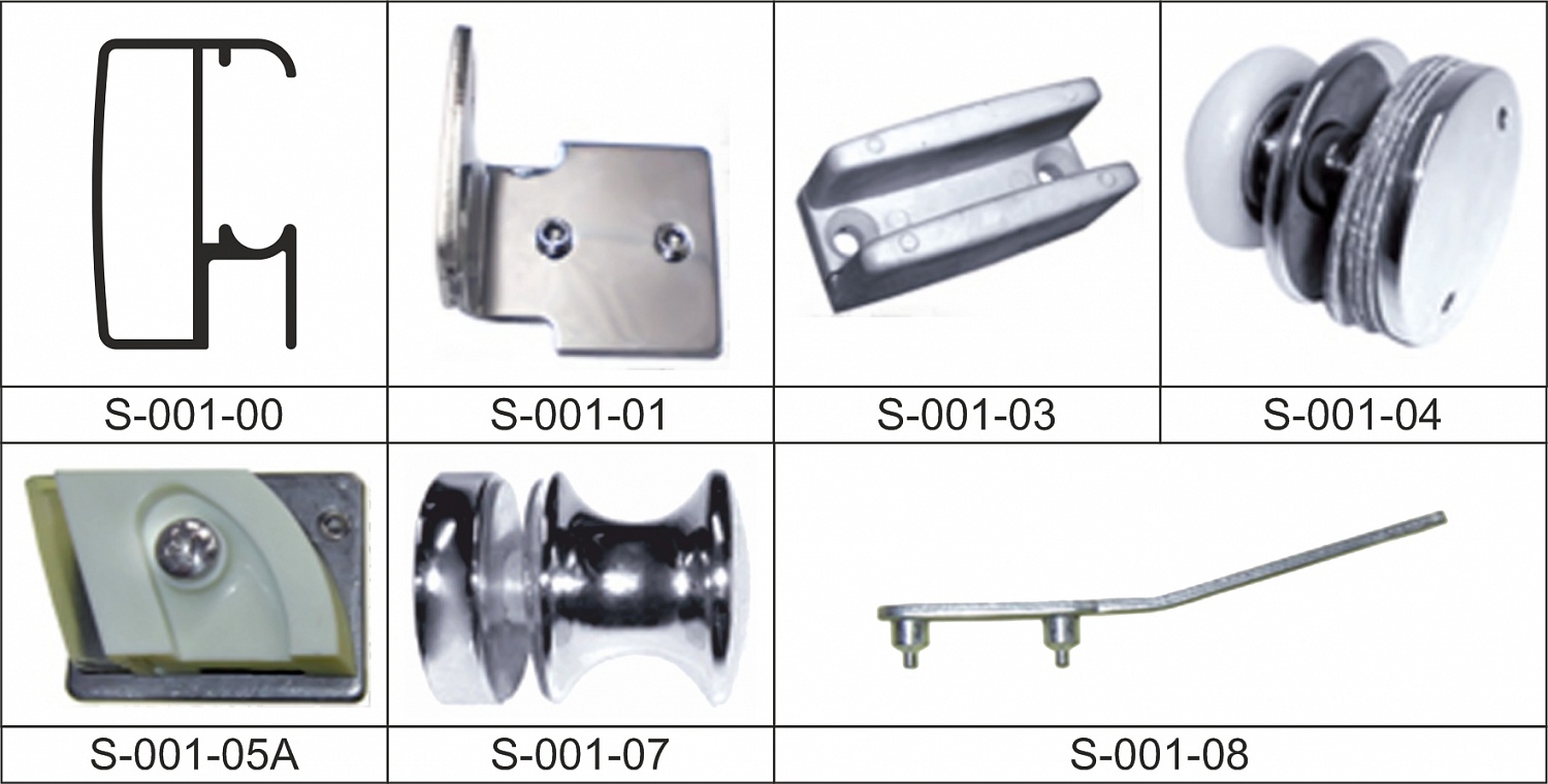 A-S001-180 комплект фурнитуры для душевой 180° CP?>